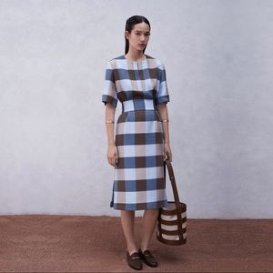 Trademark blue and brown dress